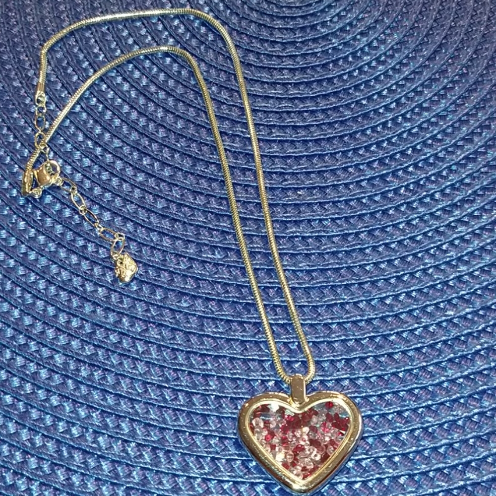 Swarovski 17 in adjustable pink crystals and clear